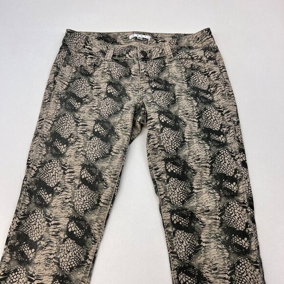 Cabi Diamondback Snake Print Slim Jeans Womens Size 4 Beige/Gray Stretch - Picture 2 of 9
